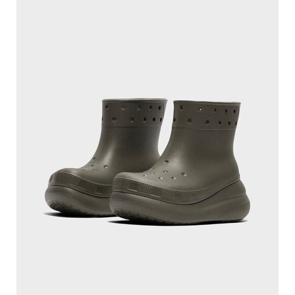 Crocs Crush Rain Boot Mens 5 Womens 7 Dusty Olive Green Platform Ankle - Picture 1 of 2